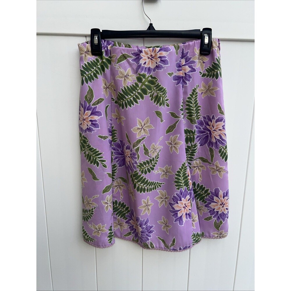 Sag Harbor Petite Skirt Size 10P Floral Colorful Side Zip Elastic Waist